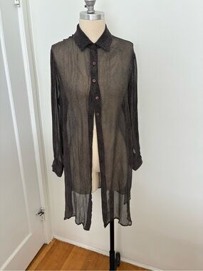Vintage Sheer long Button down